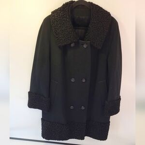 Smith ogren vintage black fleece coat with buttons and pockets size  2X